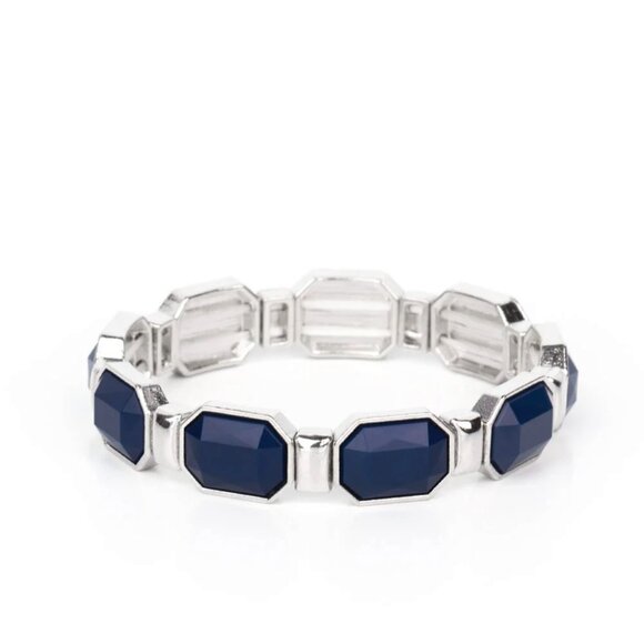Paparazzi Jewelry Accessories - Fashion Fable - Blue Bracelet - Vintage - Picture 4 of 4